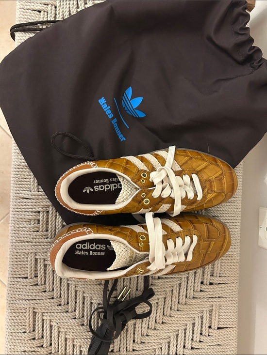 adidas Shoes - adidas Wales Bonner Night Brown Croc-Embossed Samba Sneakers Limited Edition